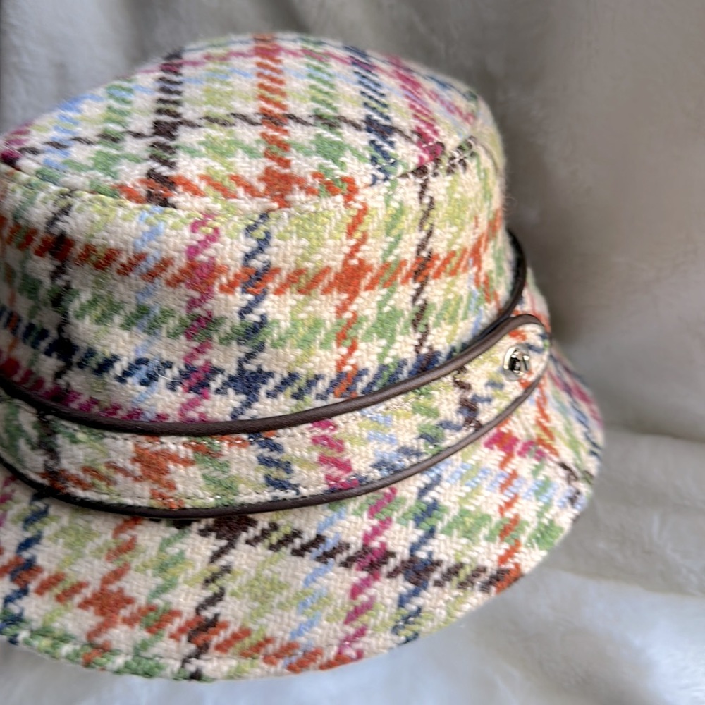 COACH || Tattersall Crusher Multicolor Winter Bucket Hat. Sz. S/P - Picture 3 of 16